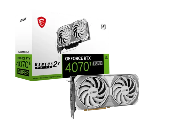 MSI GeForce RTX 4070 Ti Super 16GB Ventus 2X OC Graphics Card (White)