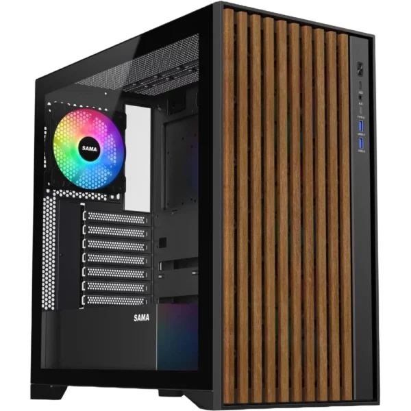 SAMA V Nature ATX Mid Tower Gaming Chassis – Black