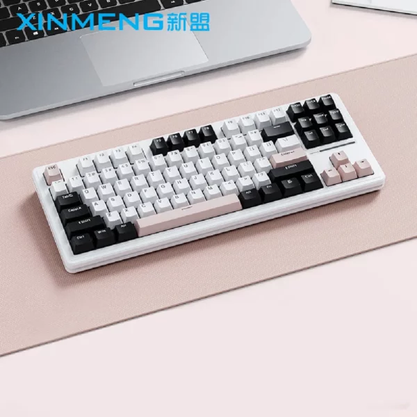 SAMA XINMENG M87 Pro V2 Mechanical Keyboard - White Pink - Rocket Racoon