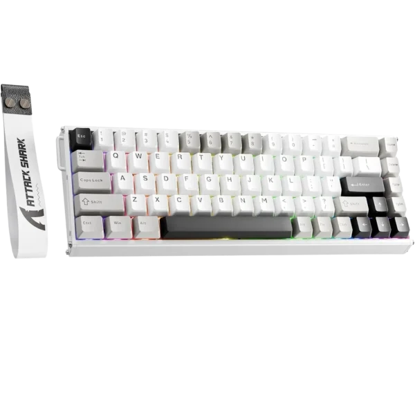 Attack Shark X68 HE Max Wired Rapid Trigger Mechanical Keyboard - Straight White