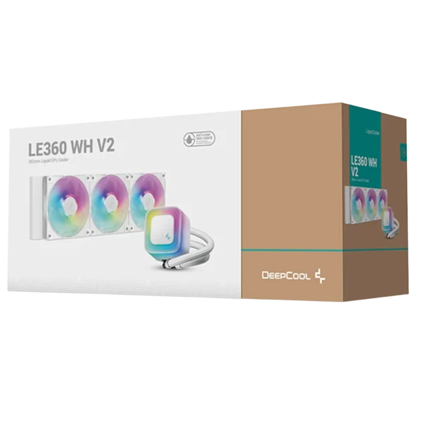 DeepCool LE360 V2 ARGB 360mm Liquid CPU Cooler - White
