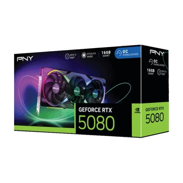PNY GeForce RTX 5080 ARGB 16GB EPIC-X RGB OC Graphic Card