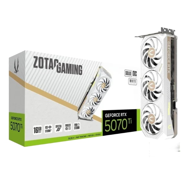 Zotac Gaming GeForce RTX 5070 Ti 16GB Solid Core OC Graphic Card - White